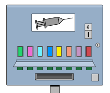 Automat, an dem man neue Spritzen kaufen kann, sieht aus wie ein Zigarettenautomat